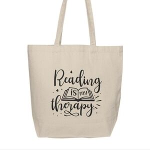 Reading Is My Therapy Custom Tote Bag